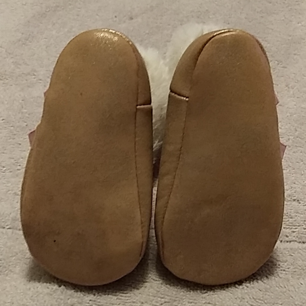 0-3 Months Child of Mine Gold & Pink Baby Boots - Picture 5 of 8